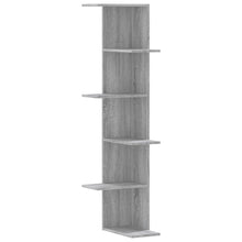 Hoekwandschap 36,5x36,5x140 cm bewerkt hout grijs sonoma eiken