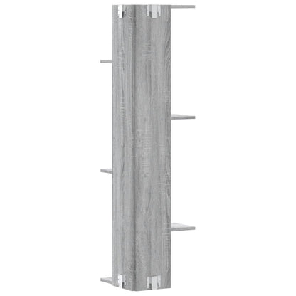 Hoekwandschap 36,5x36,5x140 cm bewerkt hout grijs sonoma eiken