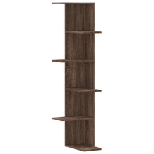 Hoekwandschap 36,5x36,5x140 cm bewerkt hout bruin eikenkleurig