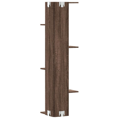Hoekwandschap 36,5x36,5x140 cm bewerkt hout bruin eikenkleurig