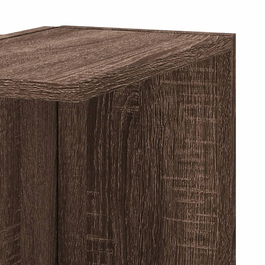 Hoekwandschap 36,5x36,5x140 cm bewerkt hout bruin eikenkleurig
