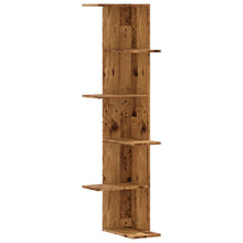 Hoekwandschap 36,5x36,5x140 cm bewerkt hout out houtkleurig