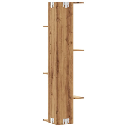 Hoekwandschap 36,5x36,5x140 cm bewerkt hout artisanaal eiken