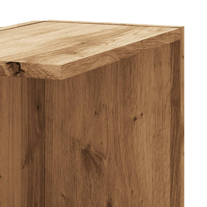 Hoekwandschap 36,5x36,5x140 cm bewerkt hout artisanaal eiken