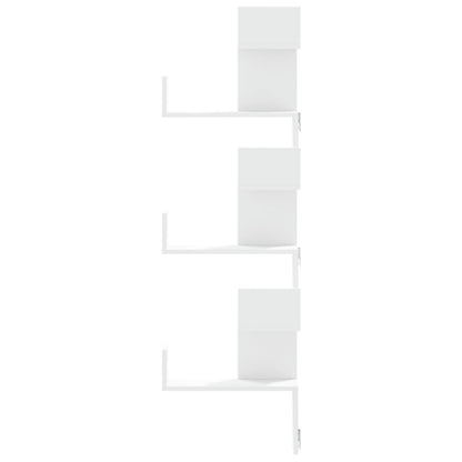 Hoekwandschap 45x45x147 cm bewerkt hout wit