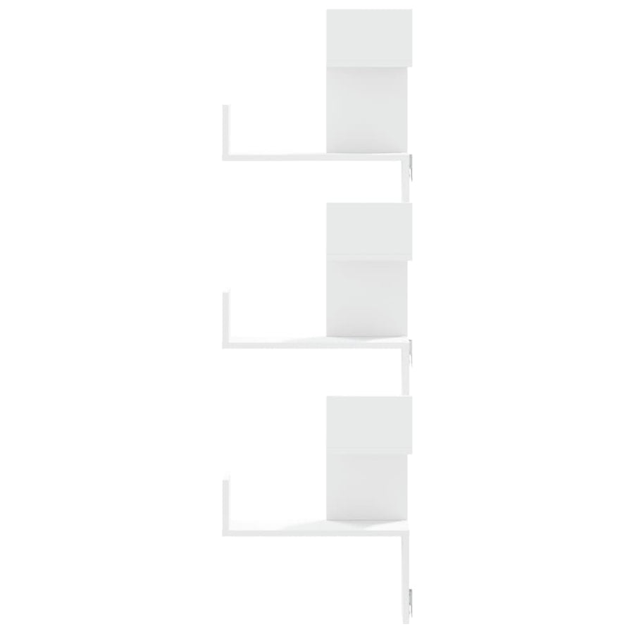 Hoekwandschap 45x45x147 cm bewerkt hout wit