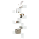 Corner Shelf Unit 45x45x147 cm Treated Wood White