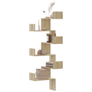 Hoekwandschap 45x45x147 cm bewerkt hout sonoma eiken
