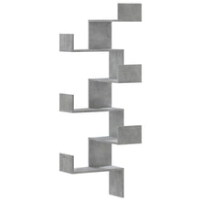 Hoekwandschap 45x45x147 cm bewerkt hout betongrijs