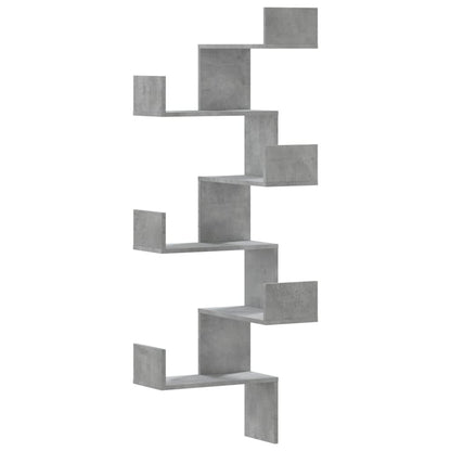 Hoekwandschap 45x45x147 cm bewerkt hout betongrijs