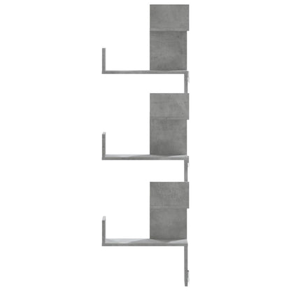 Hoekwandschap 45x45x147 cm bewerkt hout betongrijs