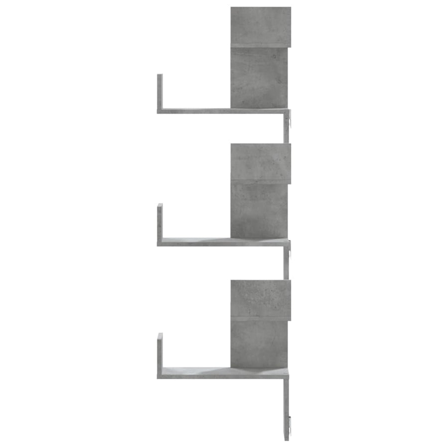 Hoekwandschap 45x45x147 cm bewerkt hout betongrijs