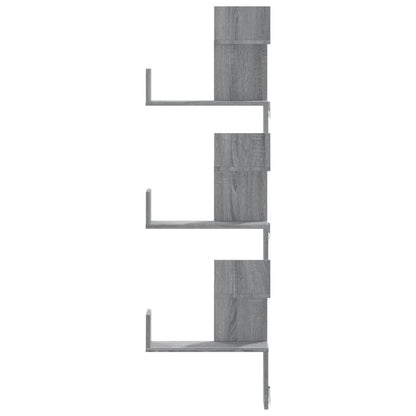 Hoekwandschap 45x45x147 cm bewerkt hout grijs sonoma eikenkleur