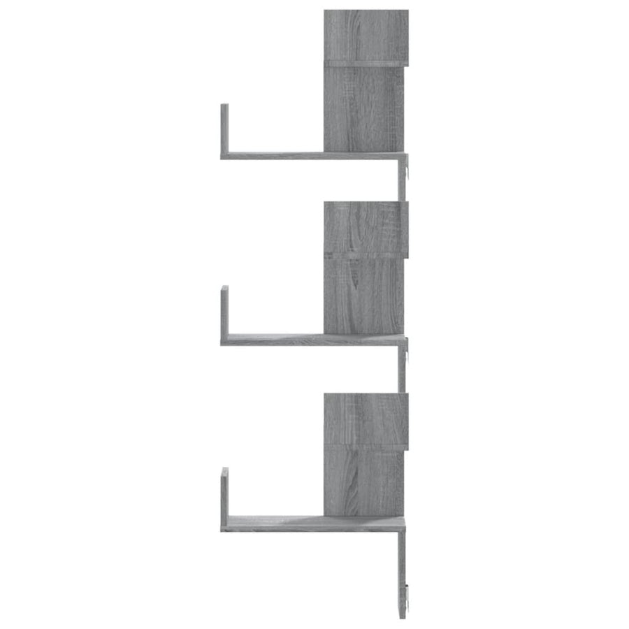Hoekwandschap 45x45x147 cm bewerkt hout grijs sonoma eikenkleur