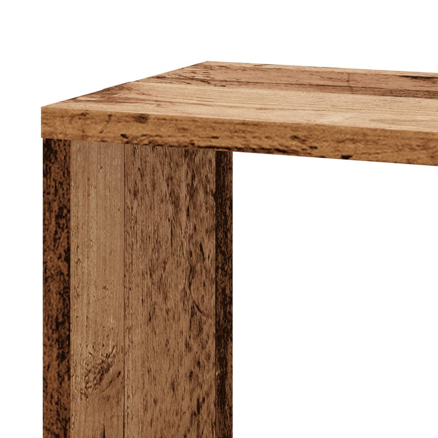 Hoekwandschap 45x45x147 cm bewerkt hout out houtkleurig