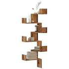 Hoekwandschap 45x45x147 cm bewerkt hout