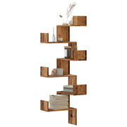 Hoekwandschap 45x45x147 cm bewerkt hout