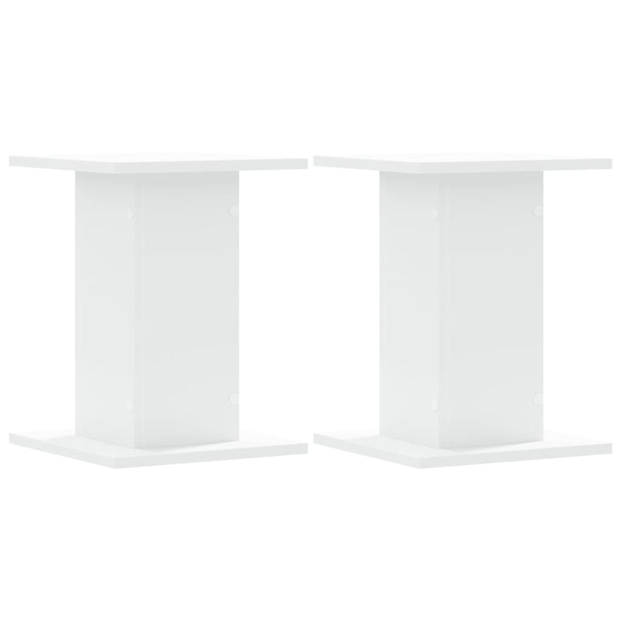 Speakerstandaards 2 st 30x30x40 cm bewerkt hout wit