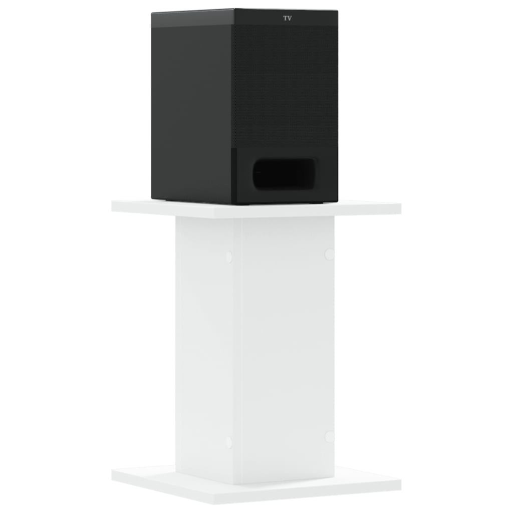 Speakerstandaards 2 st 30x30x40 cm bewerkt hout wit