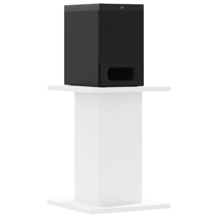 Speakerstandaards 2 st 30x30x40 cm bewerkt hout wit