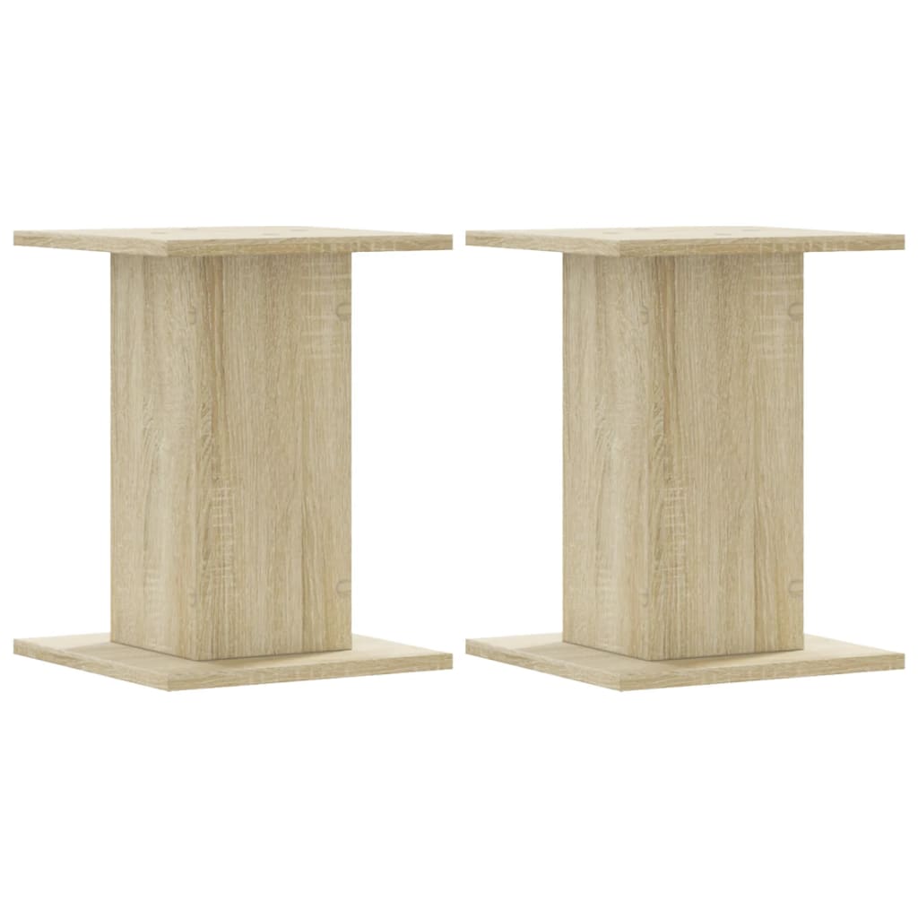 Speakerstandaards 2 st 30x30x40 cm bewerkt hout sonoma eiken