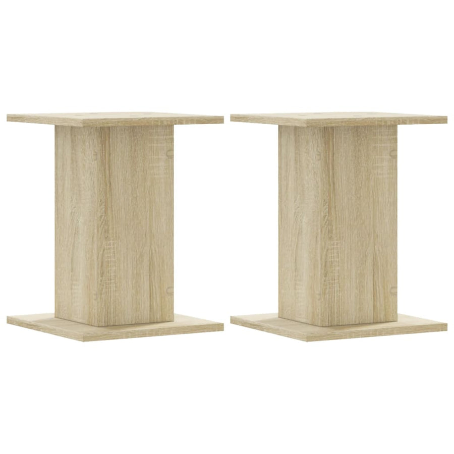 Speakerstandaards 2 st 30x30x40 cm bewerkt hout sonoma eiken