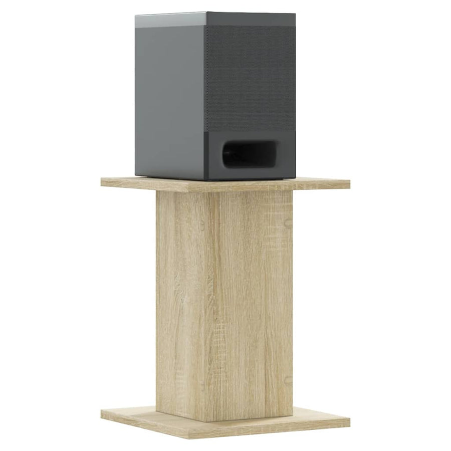 Speakerstandaards 2 st 30x30x40 cm bewerkt hout sonoma eiken