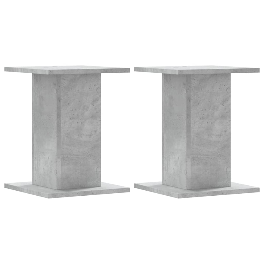 Speakerstandaards 2 st 30x30x40 cm bewerkt hout betongrijs
