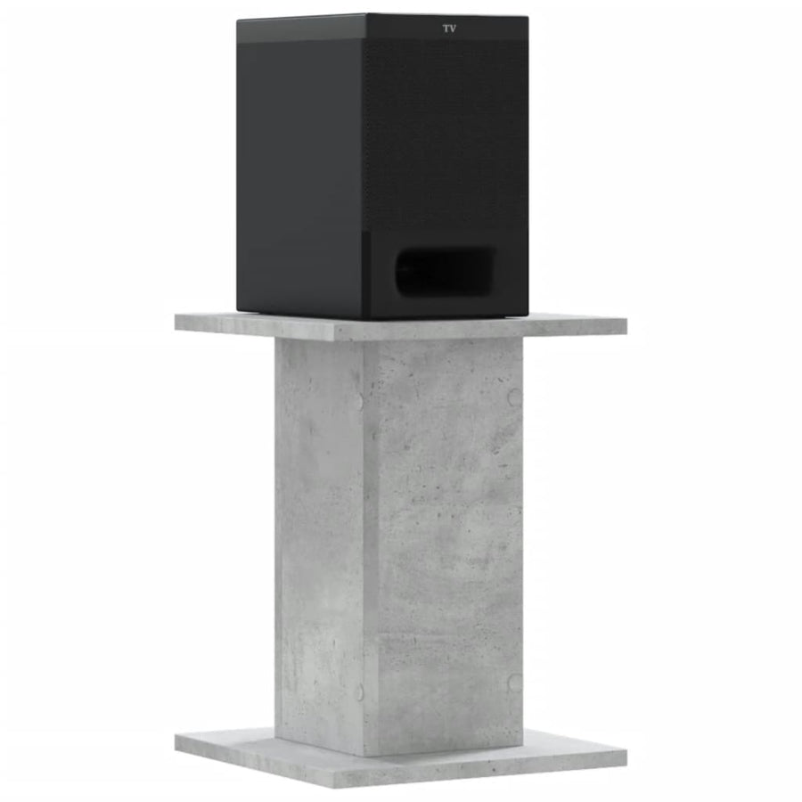 Speakerstandaards 2 st 30x30x40 cm bewerkt hout betongrijs