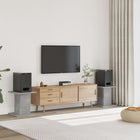 Speaker stands 2 pcs 30x30x40 cm treated wood concrete grey