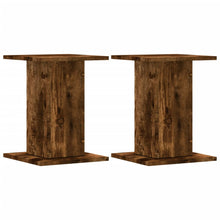 Speakerstandaards 2 st 30x30x40 cm bewerkt hout gerookt eiken