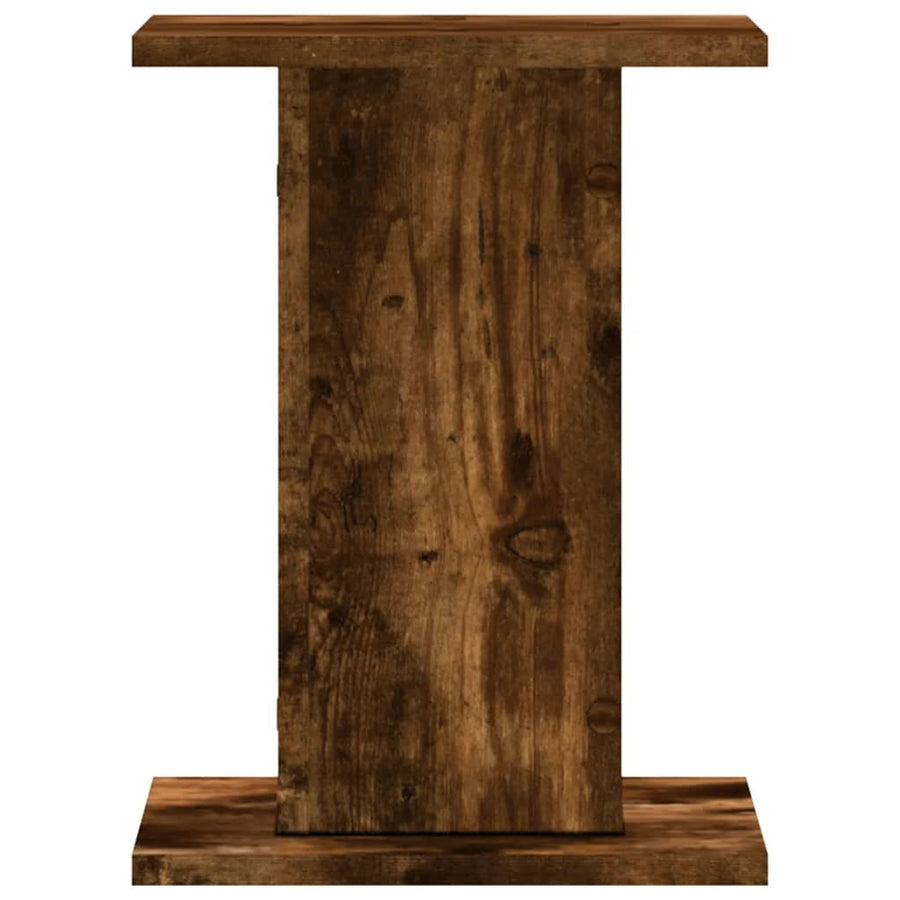 Speakerstandaards 2 st 30x30x40 cm bewerkt hout gerookt eiken
