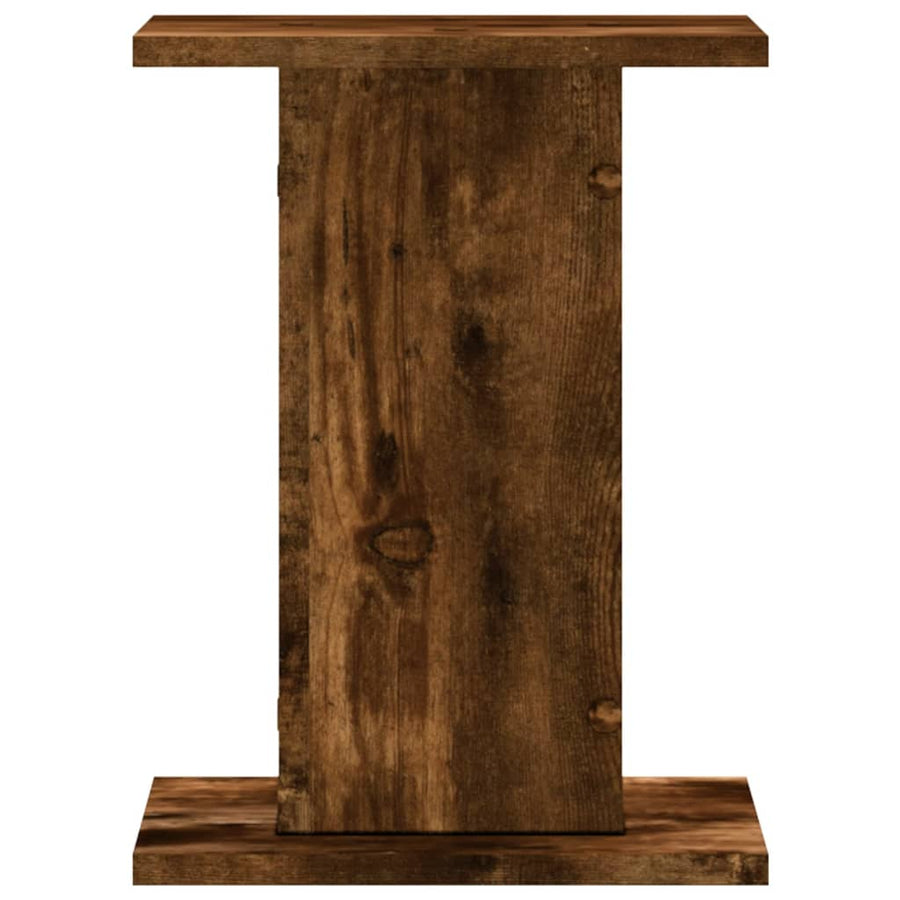 Speakerstandaards 2 st 30x30x40 cm bewerkt hout gerookt eiken