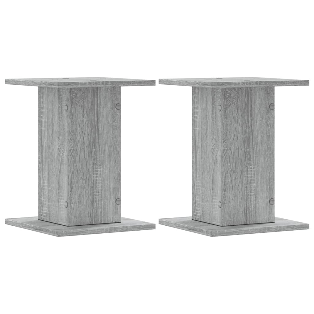Speakerstandaards 2 st 30x30x40 cm bewerkt hout grijs sonoma