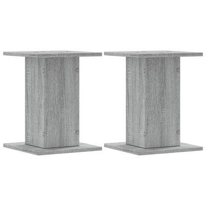 Speakerstandaards 2 st 30x30x40 cm bewerkt hout grijs sonoma