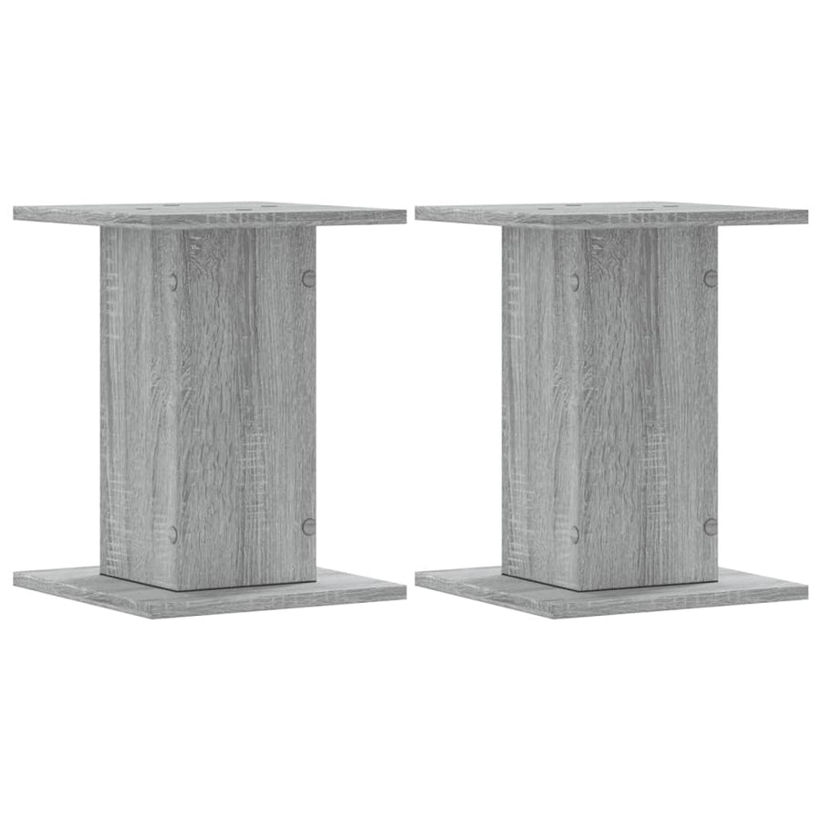 Speakerstandaards 2 st 30x30x40 cm bewerkt hout grijs sonoma