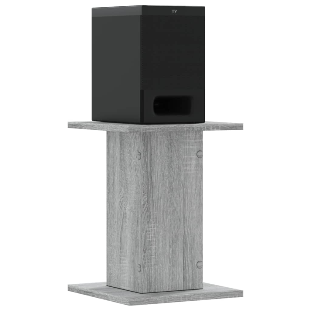 Speakerstandaards 2 st 30x30x40 cm bewerkt hout grijs sonoma