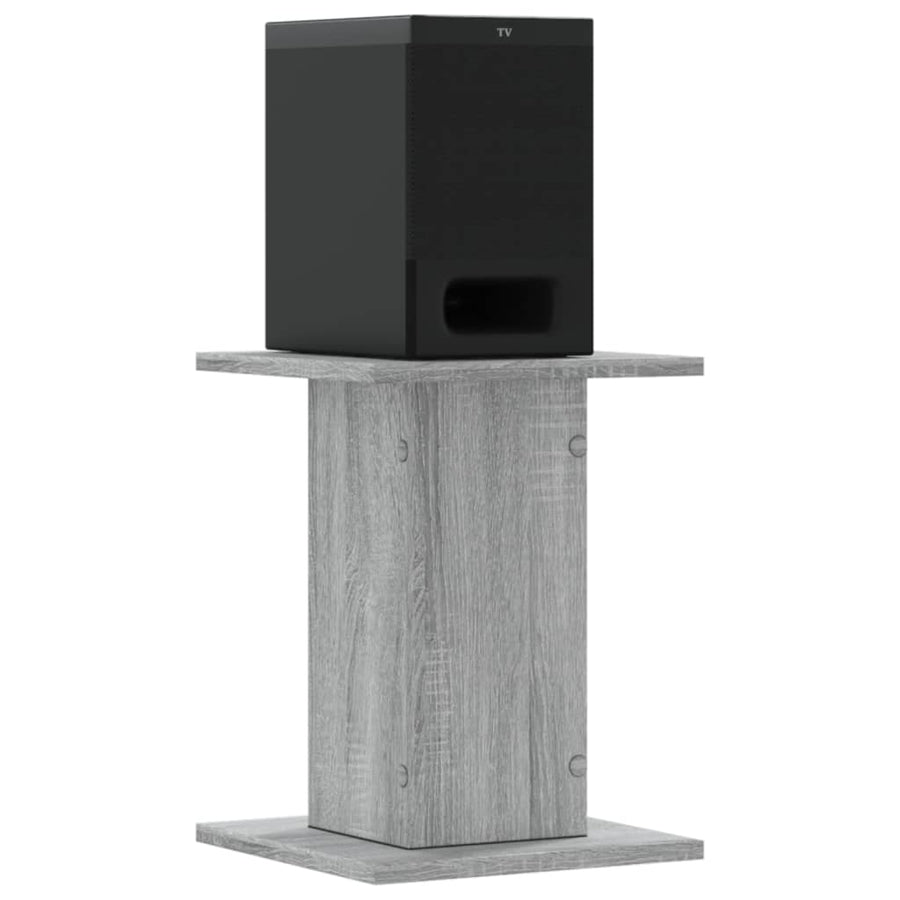 Speakerstandaards 2 st 30x30x40 cm bewerkt hout grijs sonoma