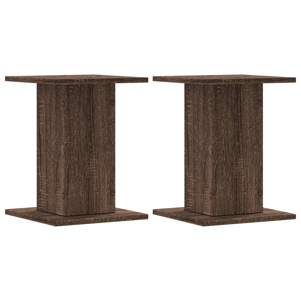 Speakerstandaards 2 st 30x30x40 cm bewerkt hout bruin eiken
