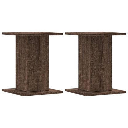 Speakerstandaards 2 st 30x30x40 cm bewerkt hout bruin eiken