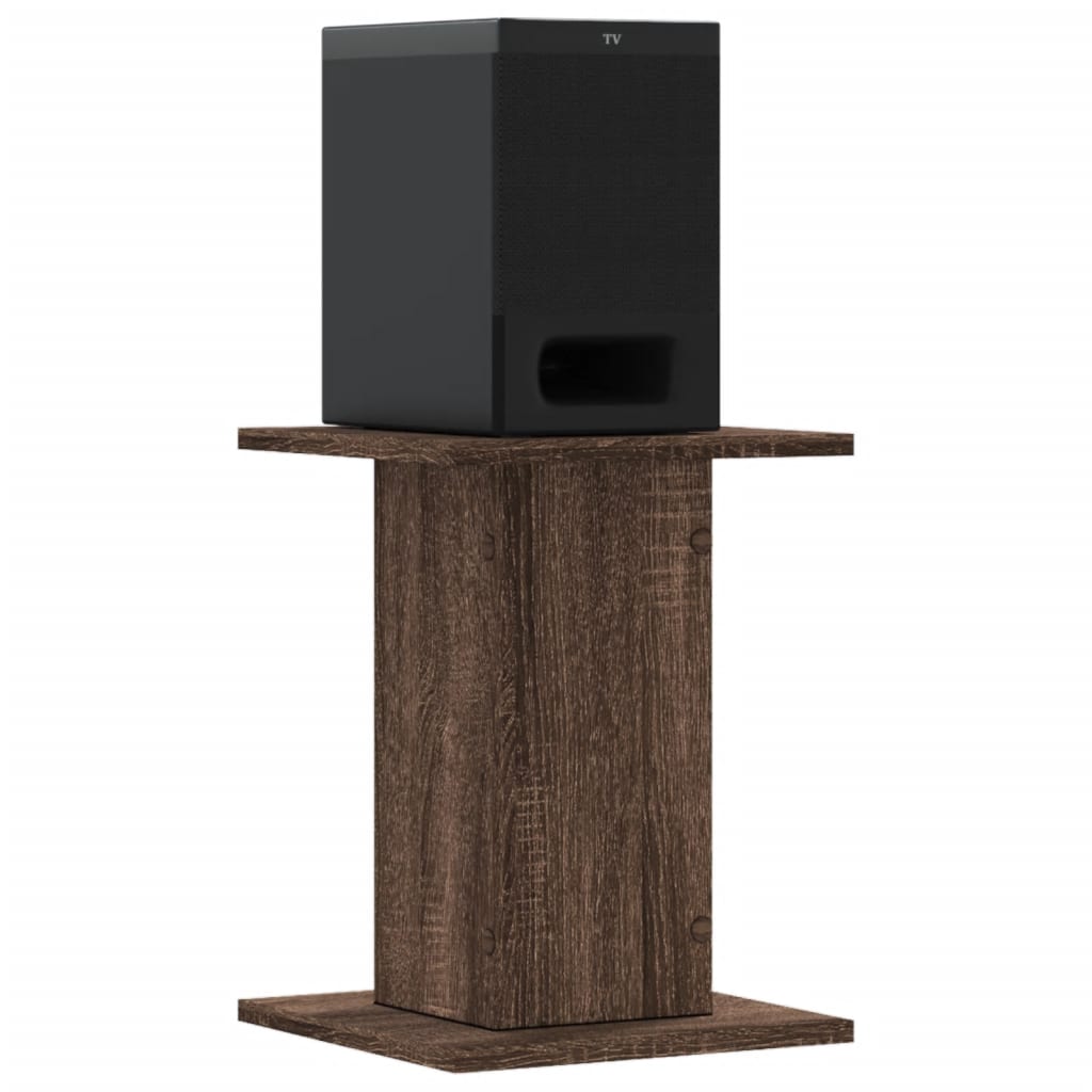 Speakerstandaards 2 st 30x30x40 cm bewerkt hout bruin eiken