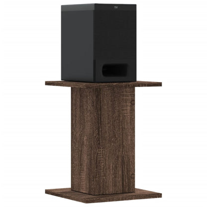 Speakerstandaards 2 st 30x30x40 cm bewerkt hout bruin eiken