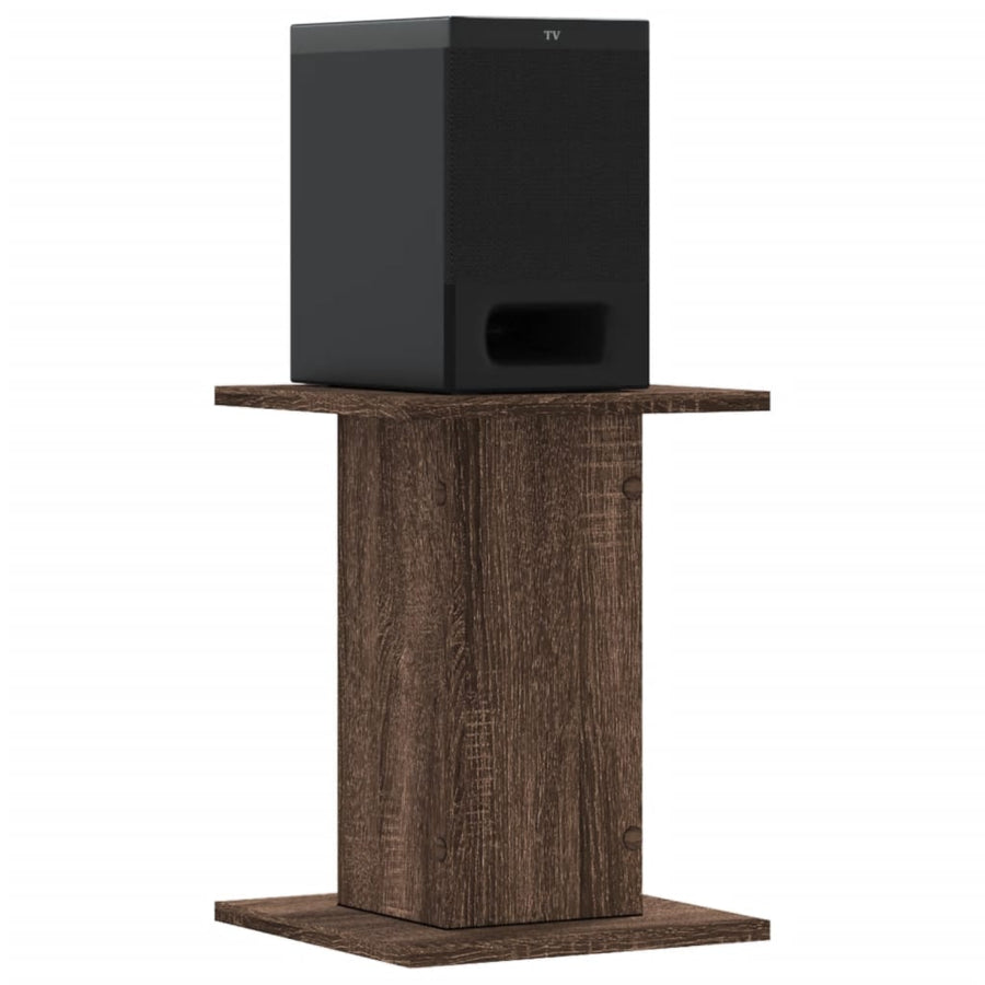 Speakerstandaards 2 st 30x30x40 cm bewerkt hout bruin eiken