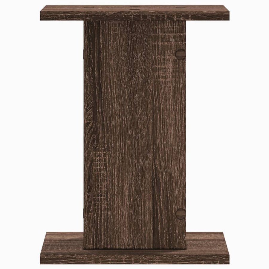Speakerstandaards 2 st 30x30x40 cm bewerkt hout bruin eiken