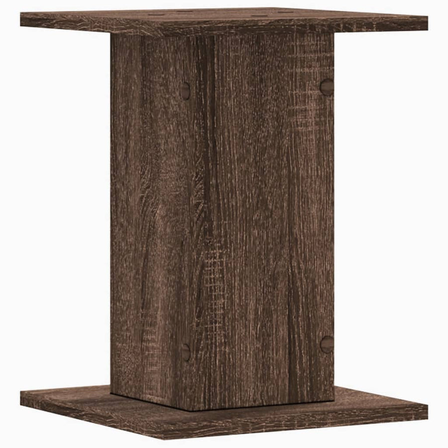 Speakerstandaards 2 st 30x30x40 cm bewerkt hout bruin eiken