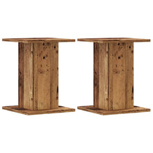 Speakerstandaards 2 st 30x30x40 cm bewerkt hout oud houtkleurig