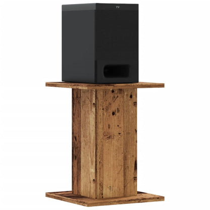 Speakerstandaards 2 st 30x30x40 cm bewerkt hout oud houtkleurig