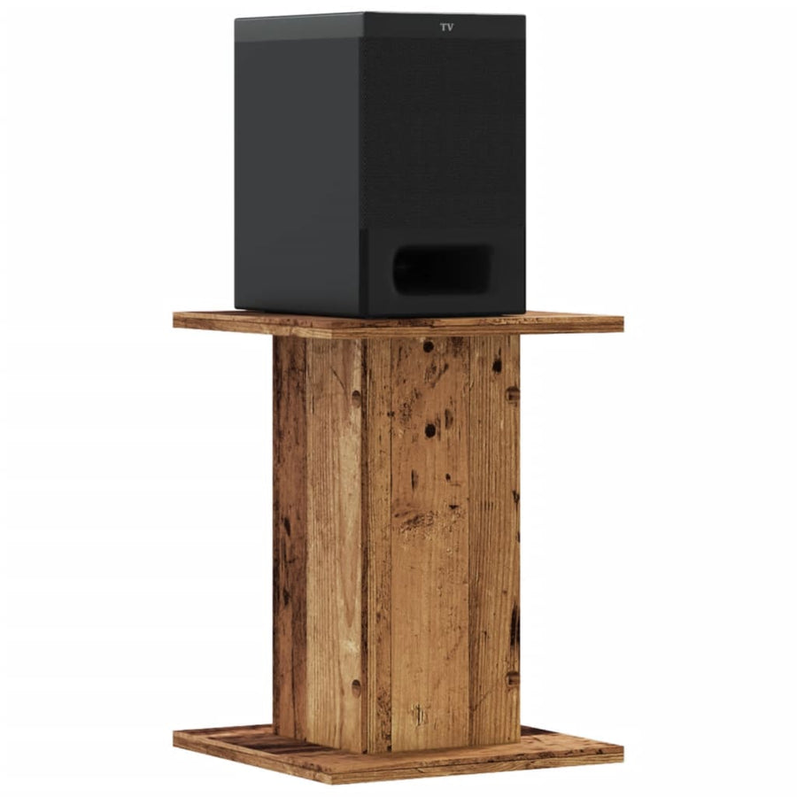 Speakerstandaards 2 st 30x30x40 cm bewerkt hout oud houtkleurig