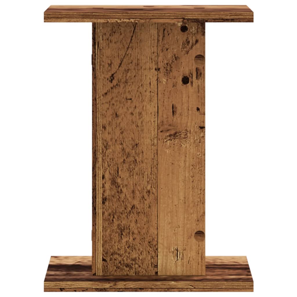 Speakerstandaards 2 st 30x30x40 cm bewerkt hout oud houtkleurig