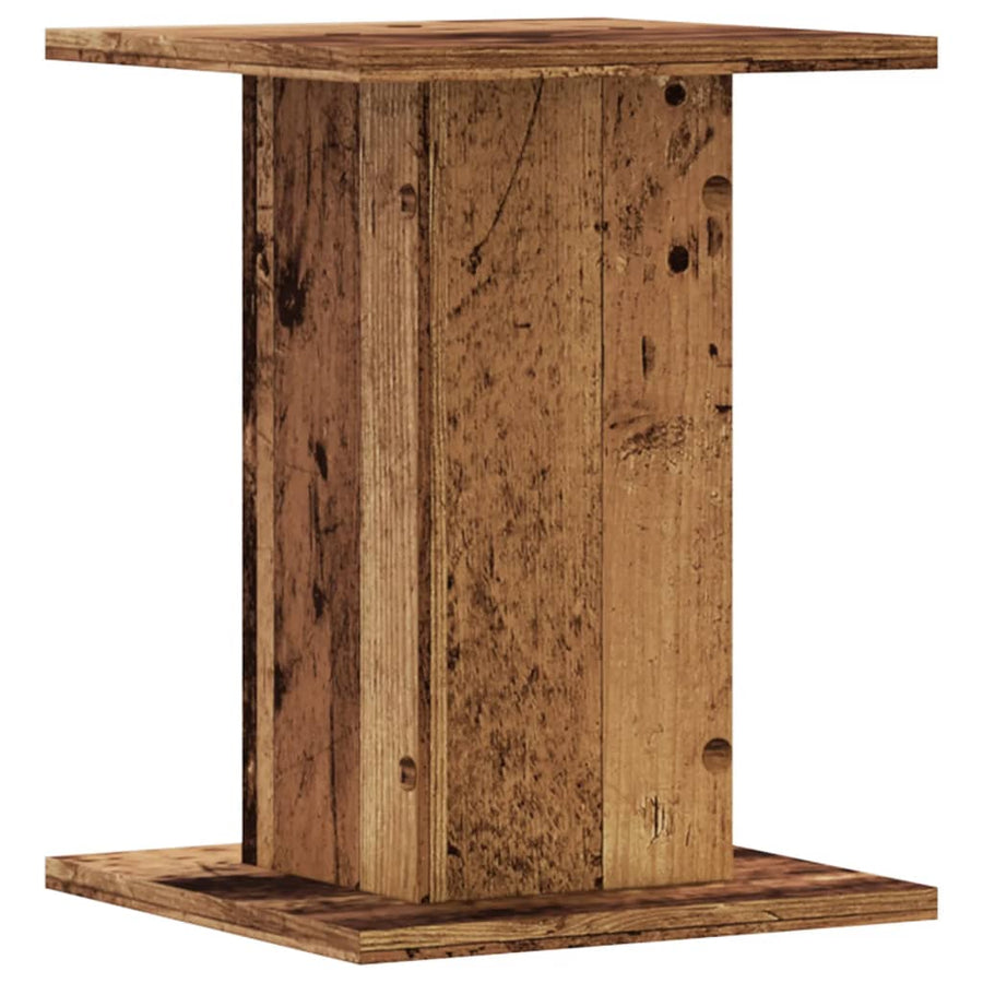 Speakerstandaards 2 st 30x30x40 cm bewerkt hout oud houtkleurig